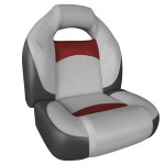 Fotel basowy do łodzi MyBoat Bass Premium Duży Fotel Szaro Grafitowo Czerwony