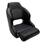 Kubełkowy fotel Kapitański do łodzi MyBoat z regulacją wysokości dla sternika Czarno Grafitowy