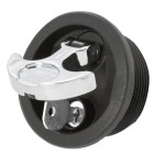 Zamek bakisty, zamek klapy dennej zamykany na klucz - kolor czarny, uchwyt chrom