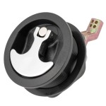 Zamek do bakisty, zamek klapy dennej bez klucza - kolor czarny, uchwyt stal nierdzewna